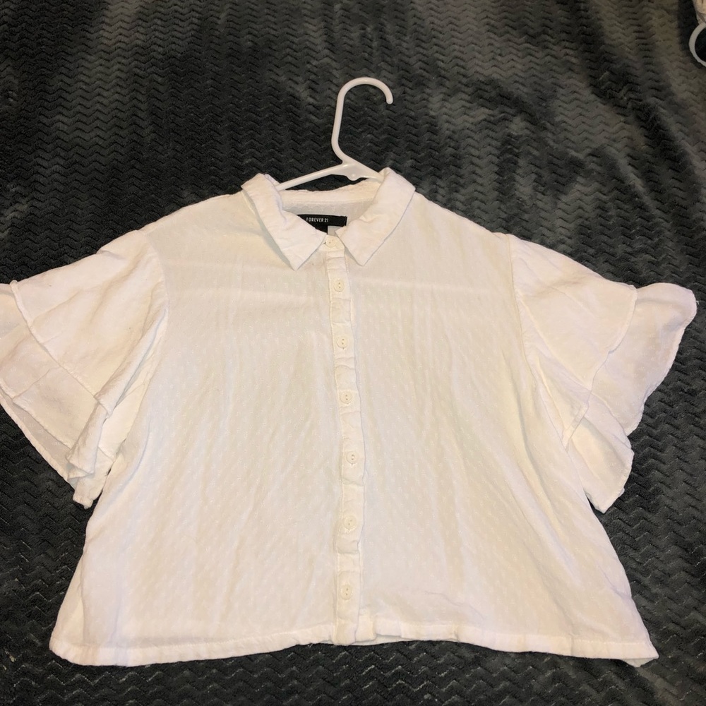 Collared Button Down Crop Top